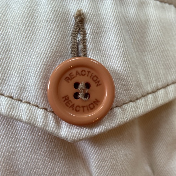 Vintage Kenneth Cole Reaction Jean Jacket sz L cream with floral lining - Picture 8 of 13